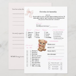 Rosa Lazo adivinación tarjeta para bautizo/ baby s