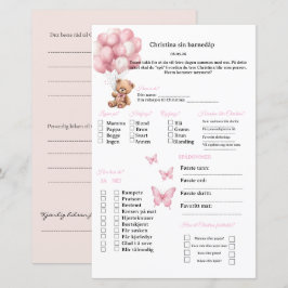 Rosa Lazo adivinación tarjeta para bautizo/ baby s
