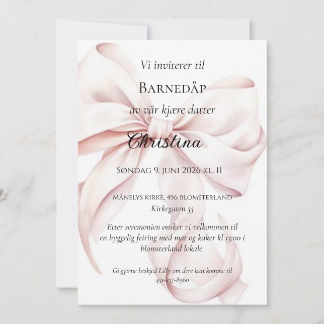 Rosa Lazo Invitación Bautizo (Anverso)