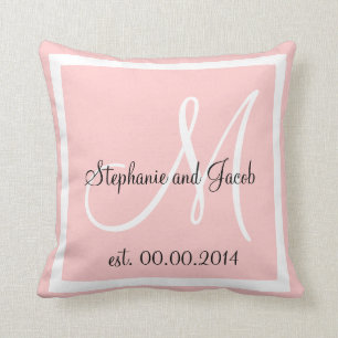Rosa ligero Boda rosa almohada keepsake