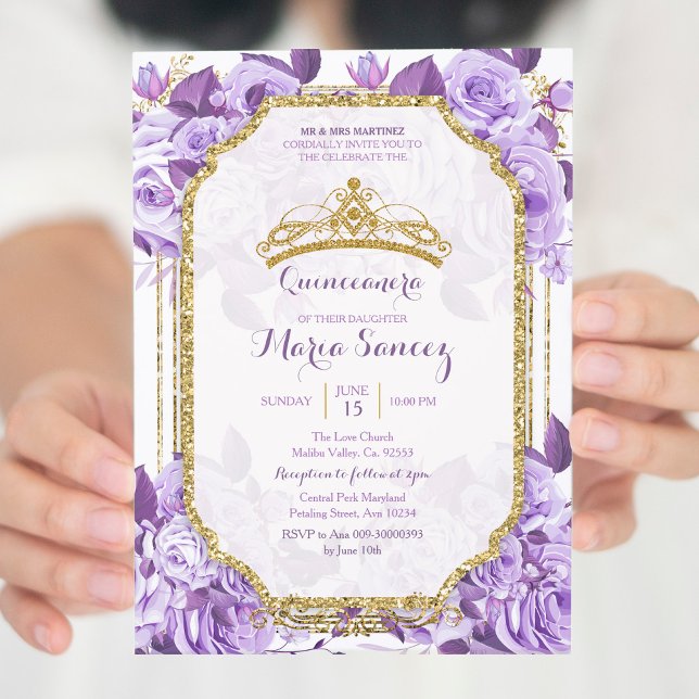 Rosa Lilac Charra Mexicana 15 Anos Invitación 2 (Subido por el creador)