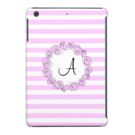 Rosa Lilac Monograma iPad Mini funda vertical