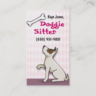 Rosa lindo de las tarjetas de visita del perrito