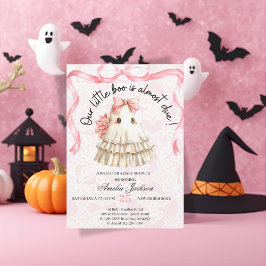 rosa lindo fantasma pequeña ducha bebé Invitación