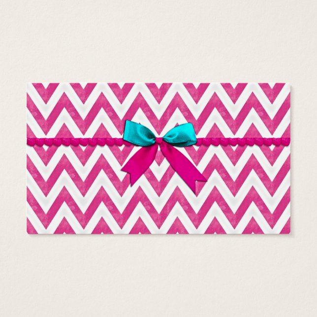 Rosa lindo y Verde azulado ZigZag Bow (Atrás)