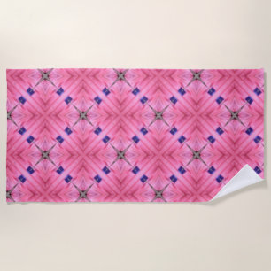 Rosa Luminoso En Toda La Toalla De Playa Patrón