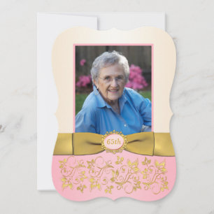 Rosa, Marfil, Oro 65.ª Invitación a cumpleaños con