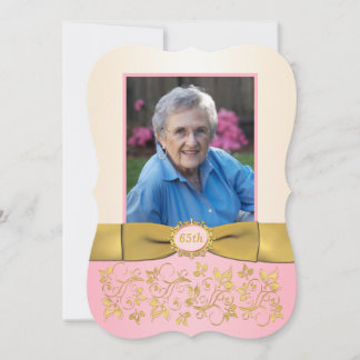 Rosa, Marfil, Oro 65.ª Invitación a cumpleaños con