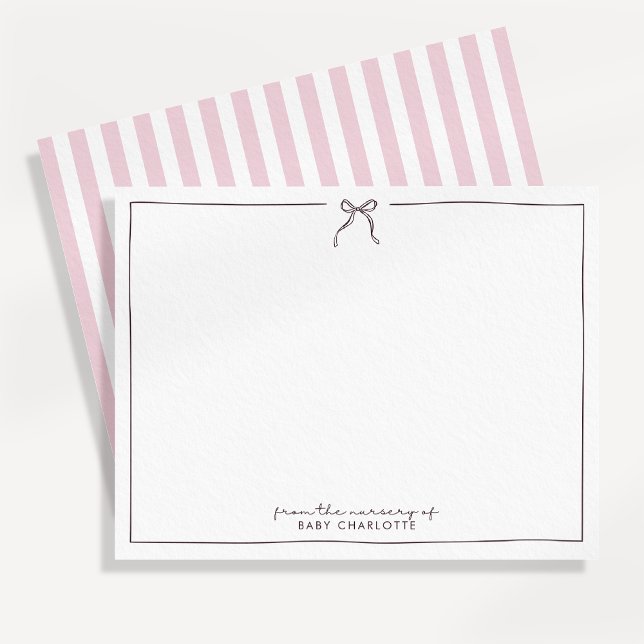 Rosa, marrón y rayas de la guardería de, tarjeta (Subido por el creador)