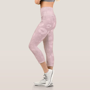 Rosa metálico Cheetah Capri Leggings