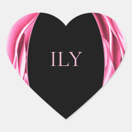 Rosa metálico Pegatina del corazón rosado