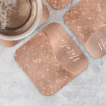 Rosa metálico Purpurina de oro personalizado<br><div class="desc">Personalice fácilmente esta montaña de papel con motivos de purpurina metalizado y glamorosa de color dorado con su propio nombre personalizado.</div>