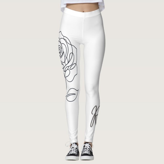 Rosa Minimalist Line Art Leggings (Anverso)