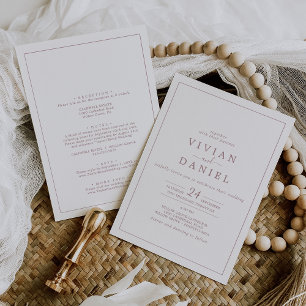 Rosa minimalista De Oro Todo En Una Invitación De