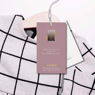 Rosa moderno Dusty Clothing Price etiqueta con log