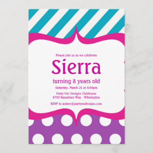 Rosa moderno en la invitación al punto polka Verde