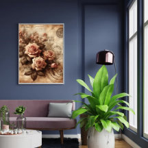 Rosa monocromo Arte elegante de color blanco y neg