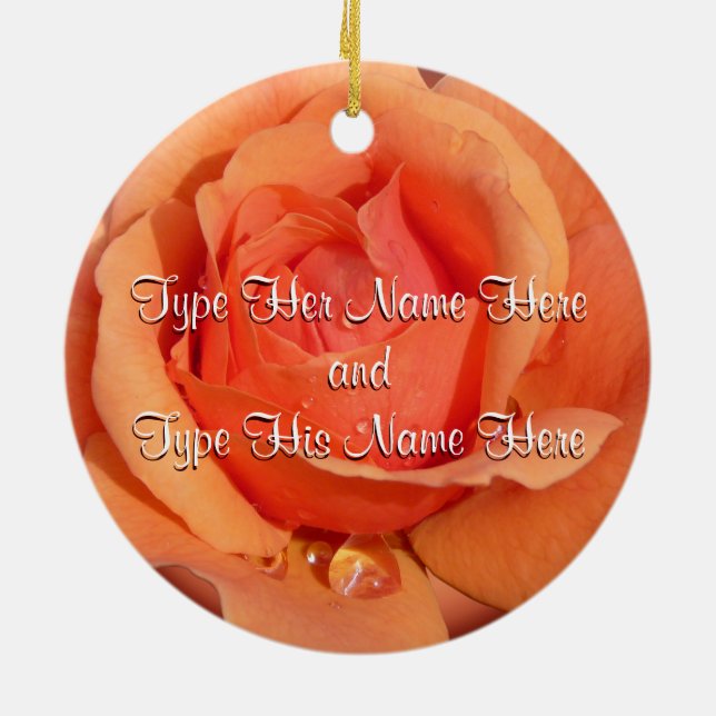 Rosa naranja Decoración Rosa personalizada (Atrás)