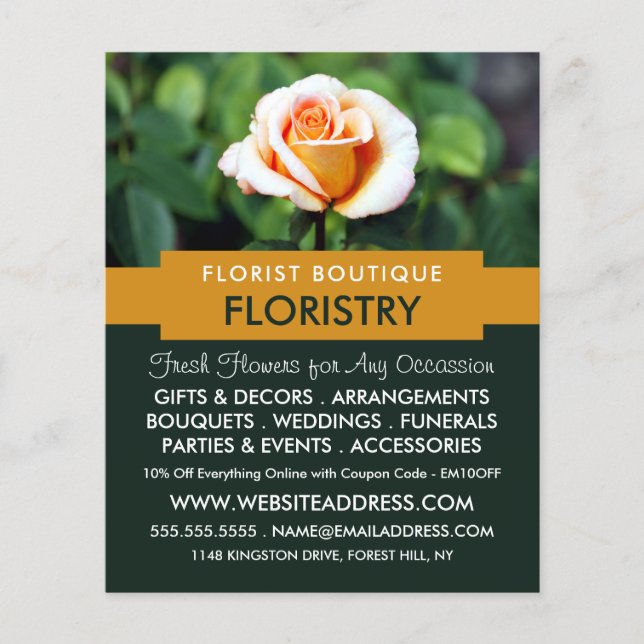 Rosa Naranja, florista, publicidad en Floristry (Frente)
