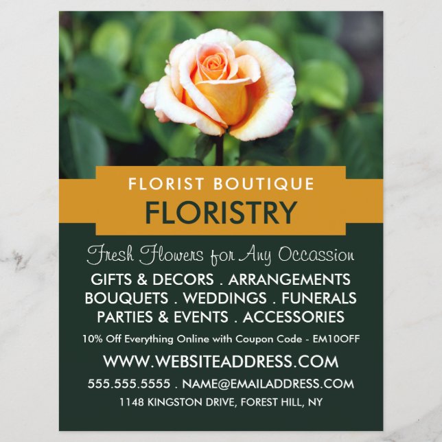 Rosa Naranja, florista, publicidad en Floristry (Frente)
