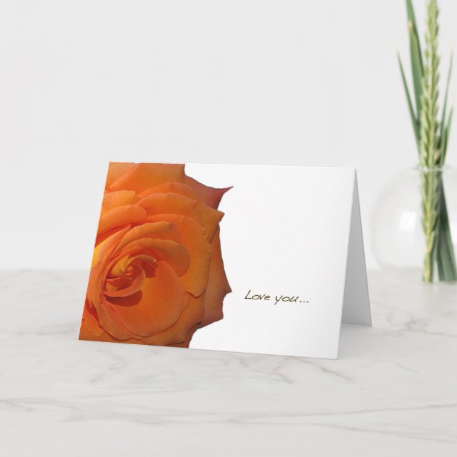 Rosa naranja "Love You" Blank Tarjeta de felicitac (Anverso)