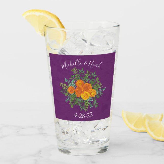 Rosa Naranja Púrpura Boda Primavera (Anverso (hielo))