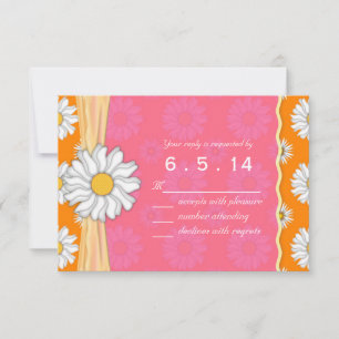 Rosa Naranja y Blanca Margarita Floral RSVP