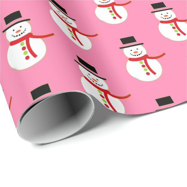 Rosa | Navidades de hombre de nieve con papel de e (Esquina del rollo)