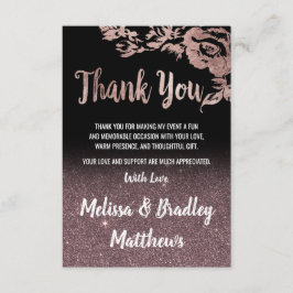 Rosa Negra Glitter Dorado Floral Agradecimiento