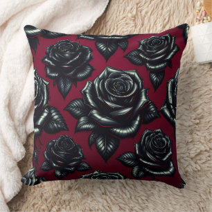 Rosa negro 20x20 Cojín decorativo