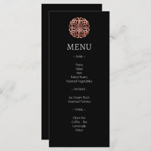 Rosa negro Dara Celtic Knot Boda Menu