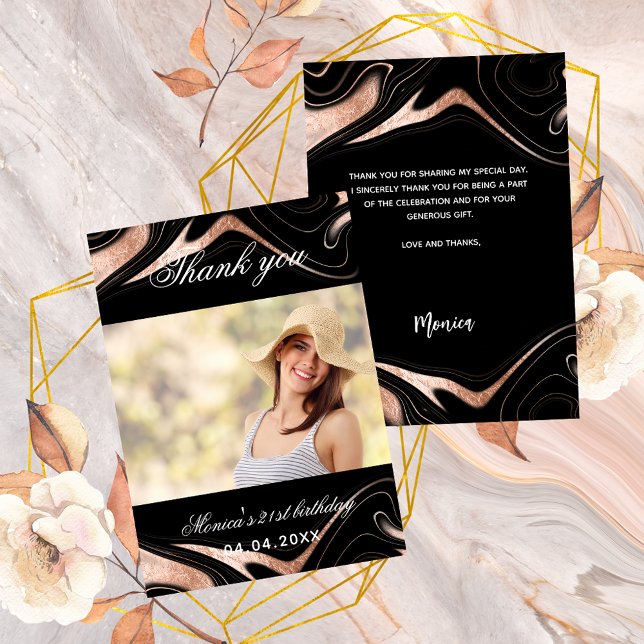 Rosa negro de cumpleaños foto de oro tarjeta de ag (Subido por el creador)