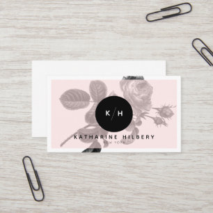 Rosa negro de moda y tarjeta de visita rosada de m