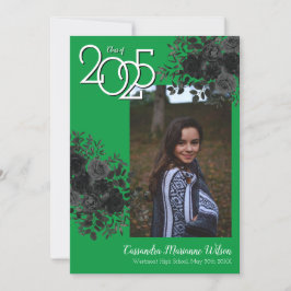 Rosa negro Invitación gótica gótica de graduación