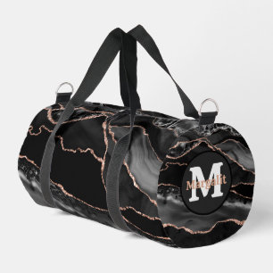 Rosa negro Purpurina de oro Agate Bolsa de duffel 