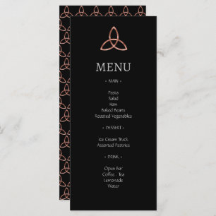Rosa negro Trinity Gold Celtic Knot Boda Menu