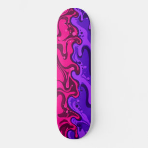 Rosa Neón Purpura Goteo Skateboard Slime Derritién