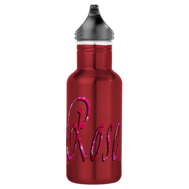 Rosa, nombre de Chicas, logotipo, botella de agua  (Derecha)
