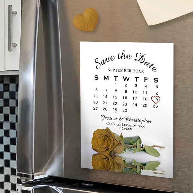 Rosa Ochre de Oro Guardar el imán del calendario d (Subido por el creador)