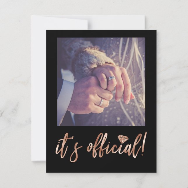 Rosa Oro es Invitación fotográfica Boda oficial (Anverso)