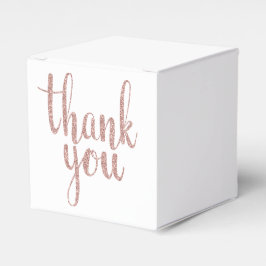 Rosa oro gracias cajas de favores, purpurina