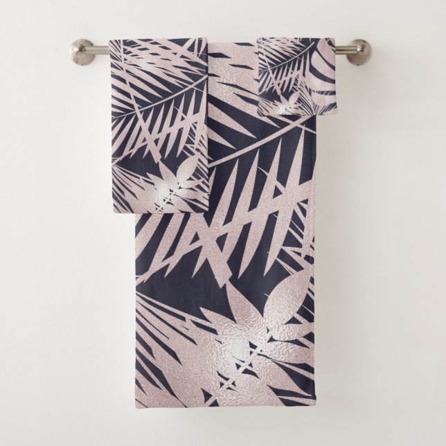 Rosa Oro Hojas de Palmeras Tropicales Oscuras (In situ)