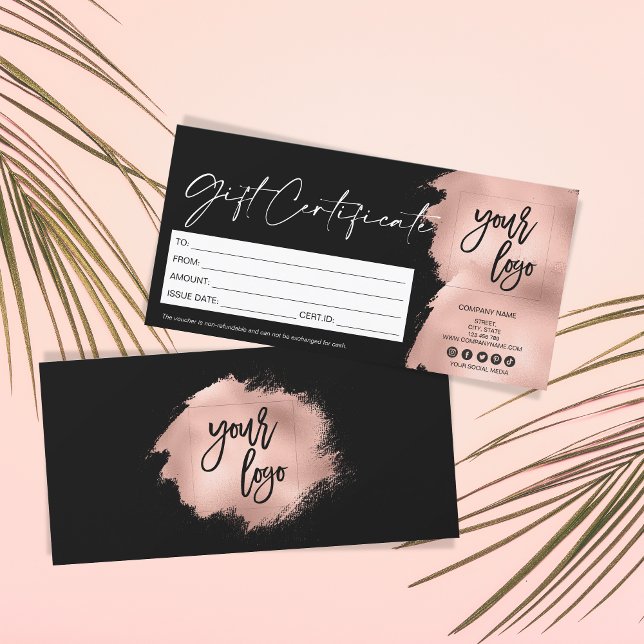 rosa oro moderno certificado de tarjeta regalo aña (Subido por el creador)