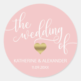 Rosa Oro Moderno Polvoriento Rosa El BODA De Sello