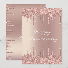 Rosa Oro Purpurina de Rubor Feliz Aniversario