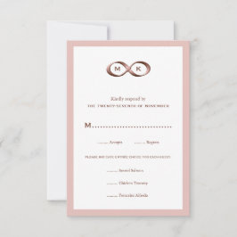 Rosa Oro Rosa Infinity Mano Clásica Boda RSVP Ca