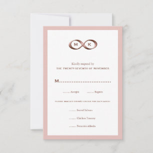 Rosa Oro Rosa Infinity Mano Clásica Boda RSVP Ca