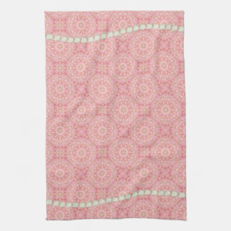 Rosa, oro, y toalla de té de la perla