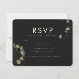"Rosa oscuro" - Tarjeta de respuesta Boda RSVP pla