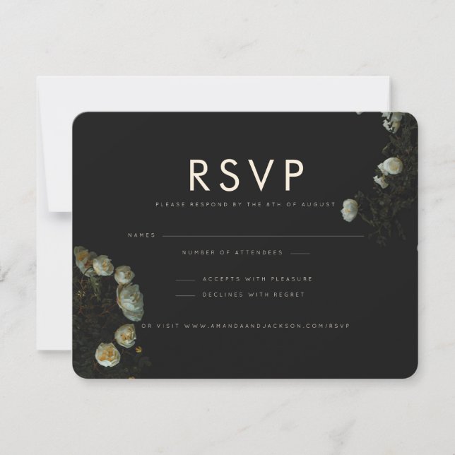 "Rosa oscuro" - Tarjeta de respuesta Boda RSVP pla (Anverso)
